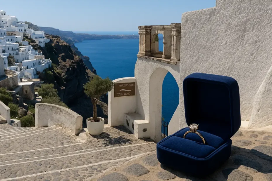 Heiratsantrag Santorini Fail