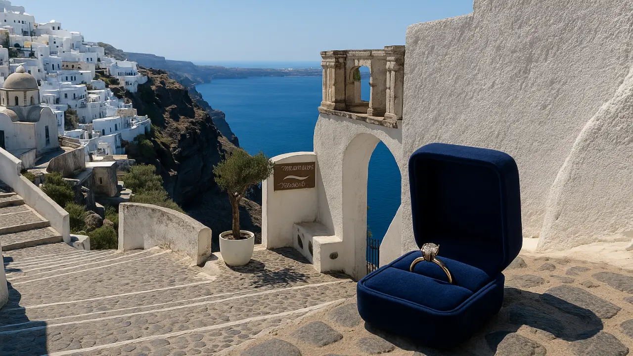 Heiratsantrag Santorini Fail